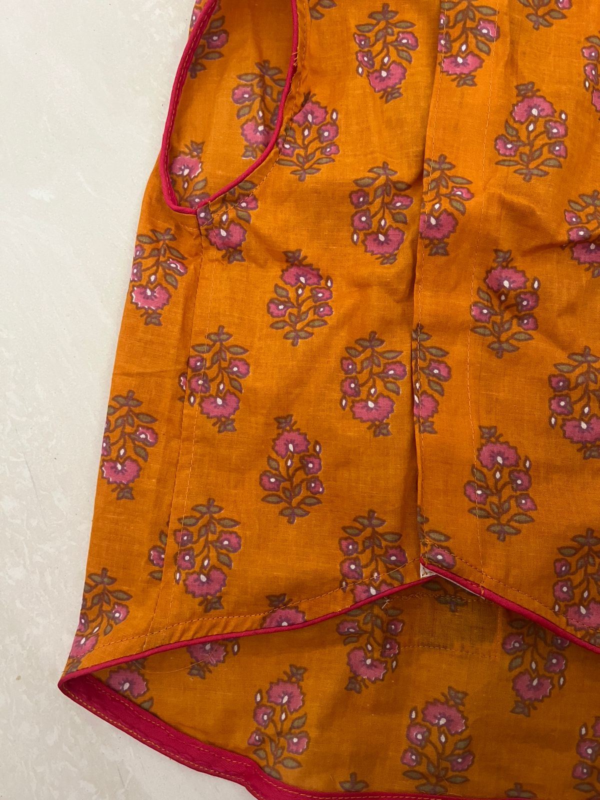 Yellow cotton ethnic kurta for pets