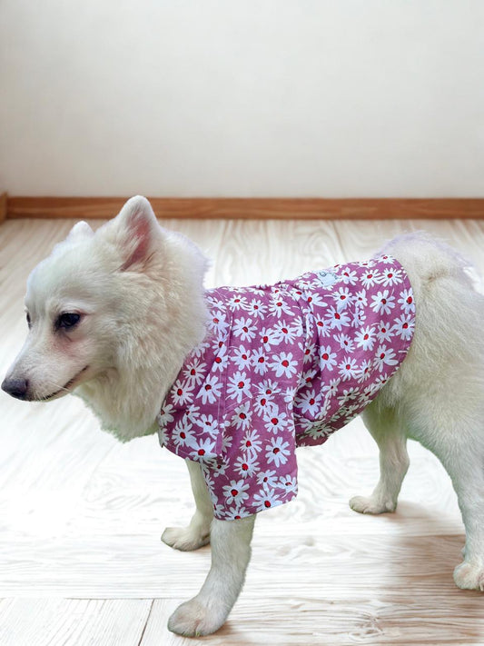 Mauve floral print casual shirt