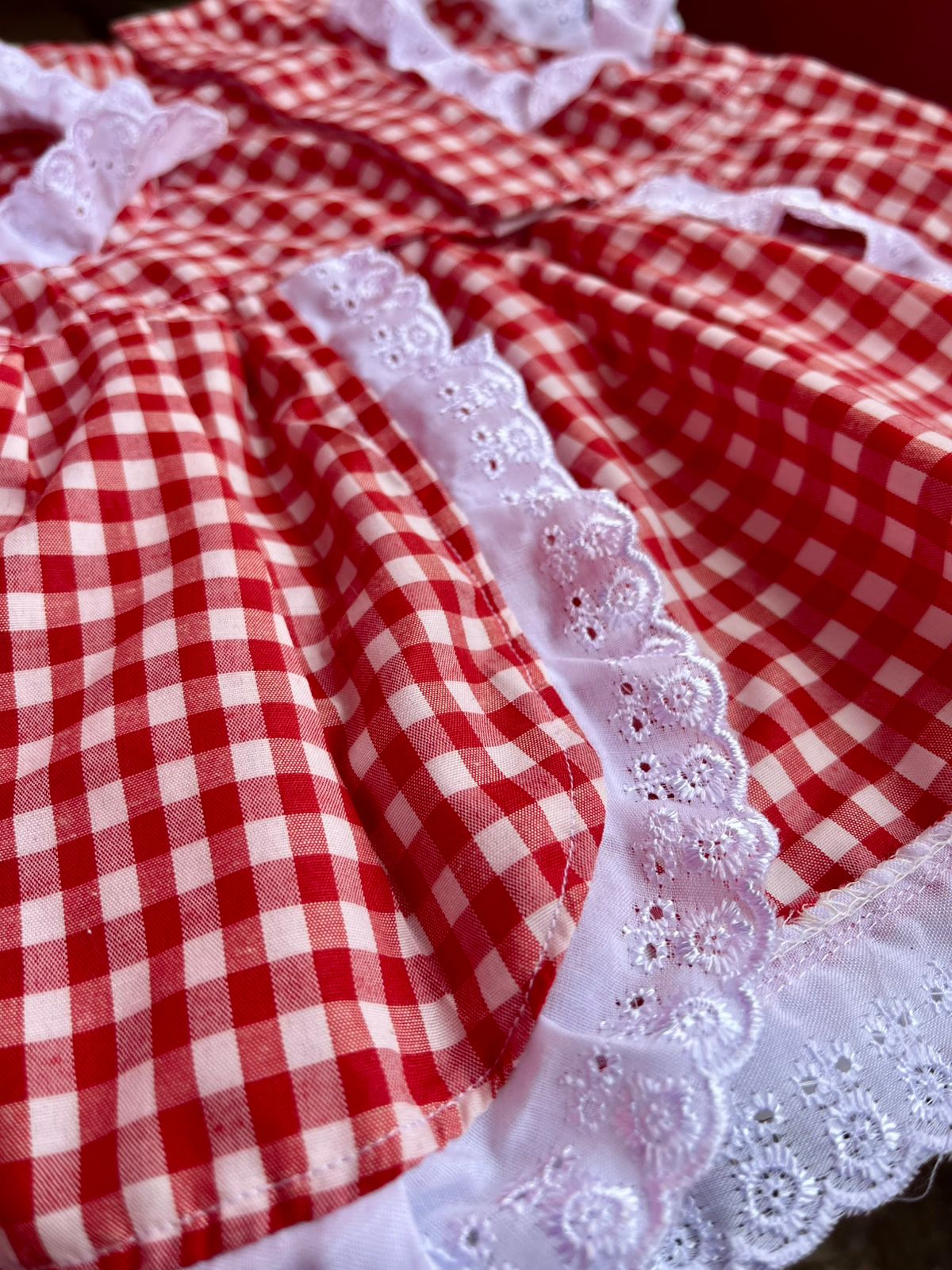 Red gingham dress for pets