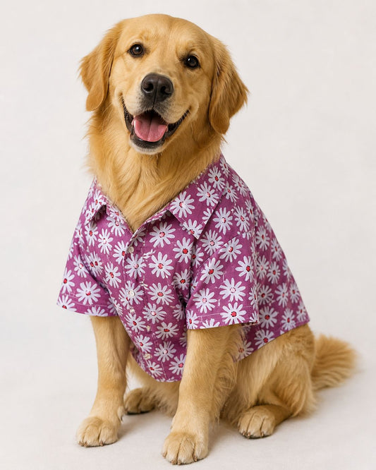 Mauve floral print casual shirt